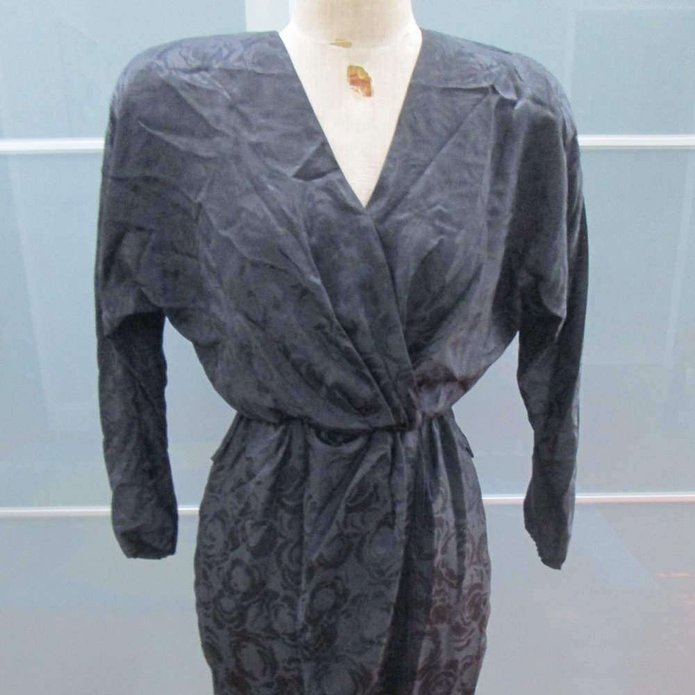 Vintage Junnie Leigh 100% Silk Tonal Rose Print